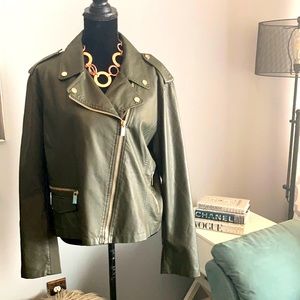 Faux Leather Moto Jacket